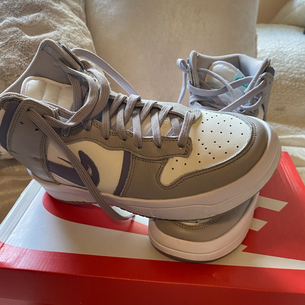 Nike Dunk High Up Sail White Iron Purple Grey Women's